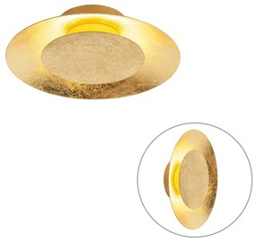 Candeeiro de teto Art Déco dourado/latão com LED - Sun Moderno
