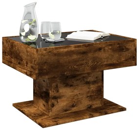 Mesa de centro c/ LEDs 70x50x45 cm derivados de madeira