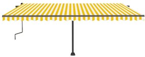 Toldo retrátil manual independente 500x350 cm amarelo e branco