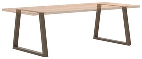 Mesa de jantar pernas 2 pcs forma V 90x(72-73,3) cm aço natural