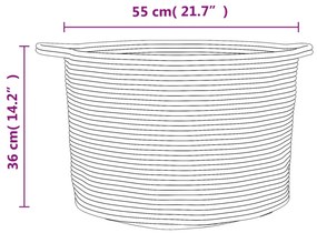 Cesto de arrumação Ø55x36 cm algodão bege e branco