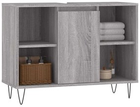 Armário de casa de banho 80x33x60 cm deriv.madeira cinza sonoma