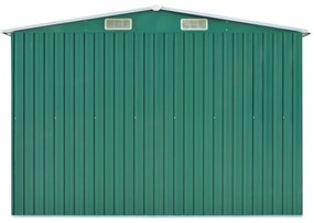 Abrigo de jardim 257x489x181 cm metal verde