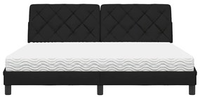 Cama com colchão 180x200 cm tecido preto