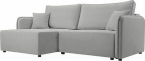 Sofá de canto TrendyNest 111, Cama com arrumação, 227x147x93cm, 107 kg, Pernas: Plástico