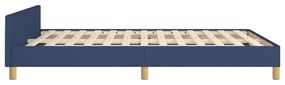 Estrutura de cama sem colchão 140x200 cm tecido azul
