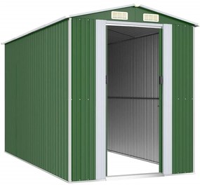 Abrigo de jardim 192x357x223 cm aço galvanizado verde