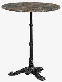 Mesa De Bar Redonda Ø60cm Em Pedra Natural Azteca Mármore Verde Forest - Preto - Sklum