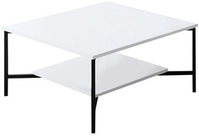 Mesa de Centro Black Line – Branco/Preto – 80x80x40 cm