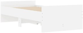 Estrutura cama de solteiro pequena c/ gavetas 75x190 cm branco