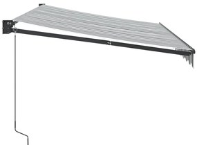 Toldo retrátil 3,5x2,5 m tecido e alumínio antracite e branco