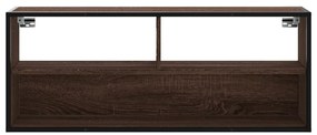 Móvel p/TV 100x31x39,5cm deriv. madeira/metal carvalho castanho