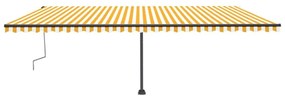 Toldo retrátil manual independente 600x300 cm amarelo e branco