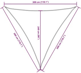 Para-sol estilo vela tecido oxford triangular 3x3x3 m azul