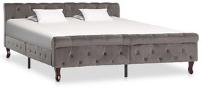 Estrutura de cama 160x200 cm veludo cinzento