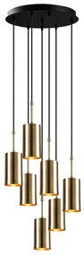 Candeeiro de Teto Kem – Dourado e Preto – Diâmetro 43 cm, Altura 120 c