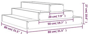 Vaso/floreira 80x80x27 cm pinho maciço branco