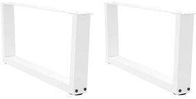 Pés para mesa de centro em V, 2 peças, branco, 70x(30-31,3) cm, aço