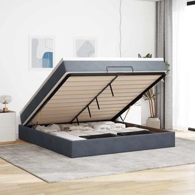 vidaXL Estrutura de cama otomana com colchão 180x200cm cinzento escuro