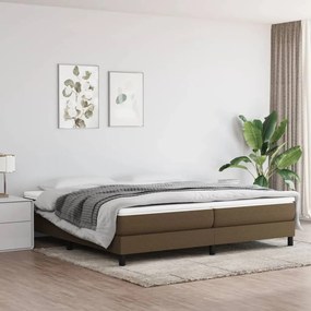 vidaXL Estrutura de cama com molas 200x200 cm tecido castanho-escuro