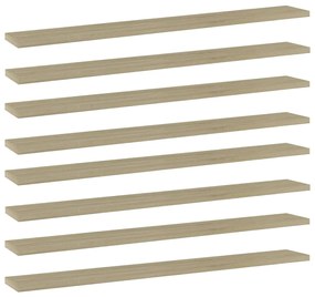 vidaXL Prateleiras estante 8pcs 80x10x1,5cm contraplacado cor carvalho