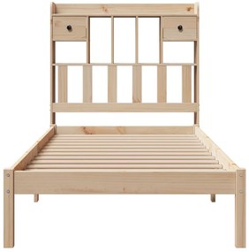 Cama com estante sem colchão 100x200 cm pinho maciço