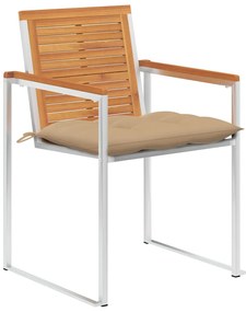 Cadeiras de jardim 6 pcs c/ almofadões madeira de acácia maciça