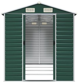 Abrigo de jardim 191x385x198 cm aço galvanizado verde