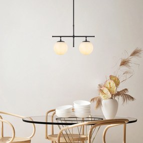Candeeiro de Teto Roe – Preto e Creme – 52 x 15 x 36-76 cm