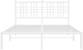 Estrutura de cama com cabeceira 120x190 cm metal branco