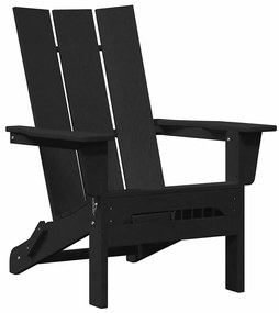 Cadeiras Adirondack Dobráveis vidaXL 2 pcs Preto 74.5x80.5x90 cm HDPE