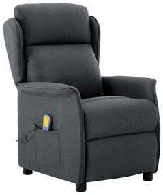 vidaXL Cadeira de massagem Cinza Escuro 93.5 x 67.5 x 101.5 cm tecido