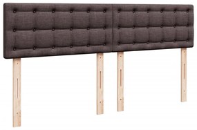 Cama com molas/colchão 180x200 cm tecido castanho-escuro