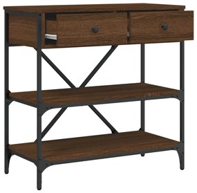 Mesa consola 75x34,5x75 cm derivados madeira carvalho castanho