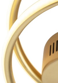 Candeeiro de teto design dourado com LED regulável em 3 etapas - Rowan