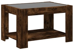 Mesa de centro c/ LEDs 73x53x45 cm derivados de madeira