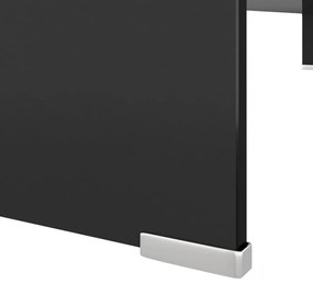 Suporte de TV/monitores em vidro preto 110x30x13 cm