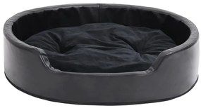 Ninho para cães 79x70x19 cm pelúcia/couro artificial preto
