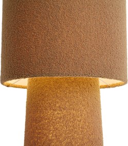 Candeeiro de pé Japandi castanho tecido teddy 2-luzes - Trompet