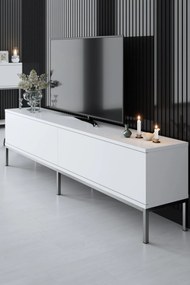 Móvel TV Lord – Branco e Prateado – 180 x 47 x 30 cm