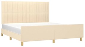 Estrutura de cama sem colchão 160x200 cm tecido cor creme