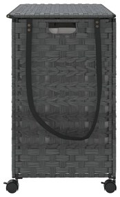 Cesto para roupa suja com rodas 66x35x60 cm vime cinzento