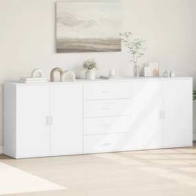 Aparadores 3 pcs madeira processada branco