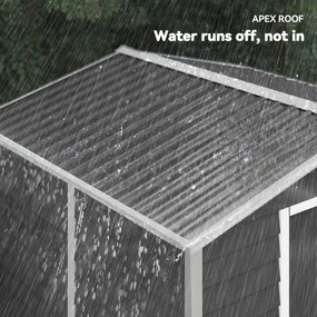 Abrigo de Jardim 4,4 m² 240x206x198 cm Abrigo de Jardim com Porta de Correr e Fechadura Cinza Escuro