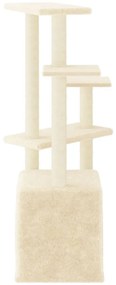 Árvore para gatos c/ postes arranhadores sisal 107,5 cm creme