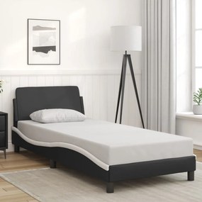 Estrutura de cama c/ cabeceira couro artificial 90x190cm