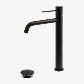 Conjunto De Torneira De Pia De Latão Click-clack E Válvula De Drenagem Orveta Preto & ↑30 Cm & Válvula Com Transbordo - Sklum