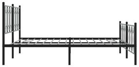 Estrutura de cama sem colchão com pés 180x200 cm preto