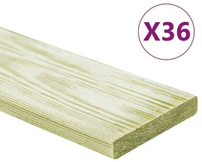 Tábuas de terraço 36 pcs 4,32 m² 1m pinho maciço impregnado