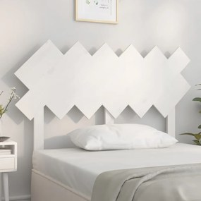 Cabeceira de cama122,5x3x80,5 cm madeira de pinho maciça branco